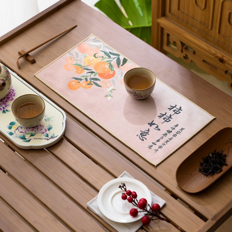 茶巾茶布茶桌毛巾抹布轻奢中式吸水养壶巾茶垫功夫茶具配件山水画,居家布艺,茶席,淘宝优惠券,粉丝福利购,淘宝优惠卷