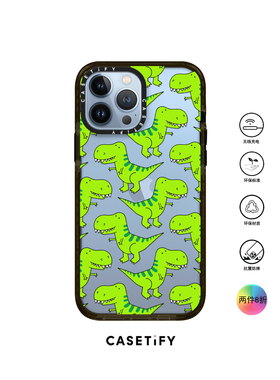 香港代购Casetify NeonGreen绿色恐龙适用iPhone13/12/11PM手机壳