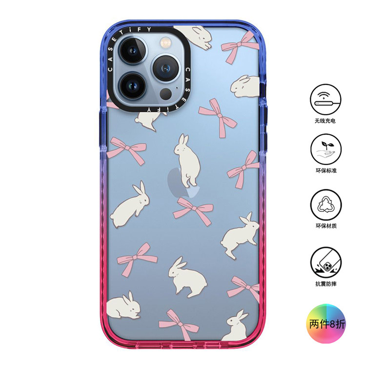 香港代购Casetify  Rabbit Ribbon蝴蝶结兔子适用iPhone16/15/14/13/12/Pro/Max手机壳