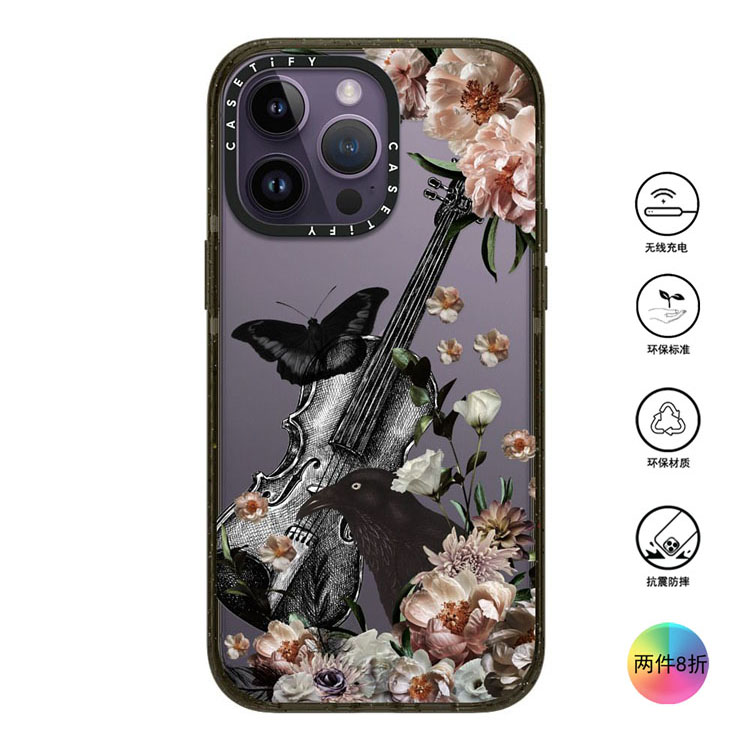 香港代购Casetify  BLACK WEDNESDAY黑色蝴蝶适用iPhone15/14/13/12/Pro/Max手机壳