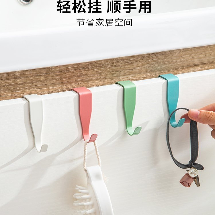 8个装柜门挂钩免打孔厨房门后橱柜挂钩S型宿舍衣柜挂衣钩鞋柜挂钩
