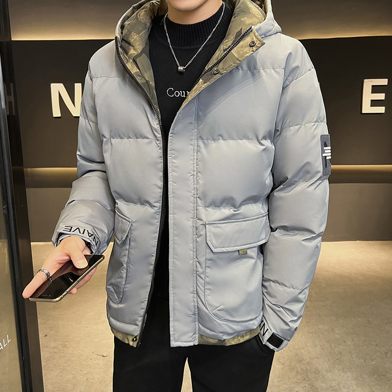 SEMIR GROUP 겨울 다운 재킷 남성용 새 후드 플러스 벨벳 두꺼운 따뜻한 모조 모피 면 재킷