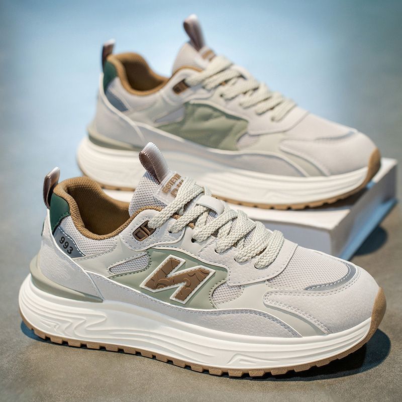 男鞋夏季新款防滑透气网面运动阿甘鞋户外跑步耐磨增高百搭老爹鞋