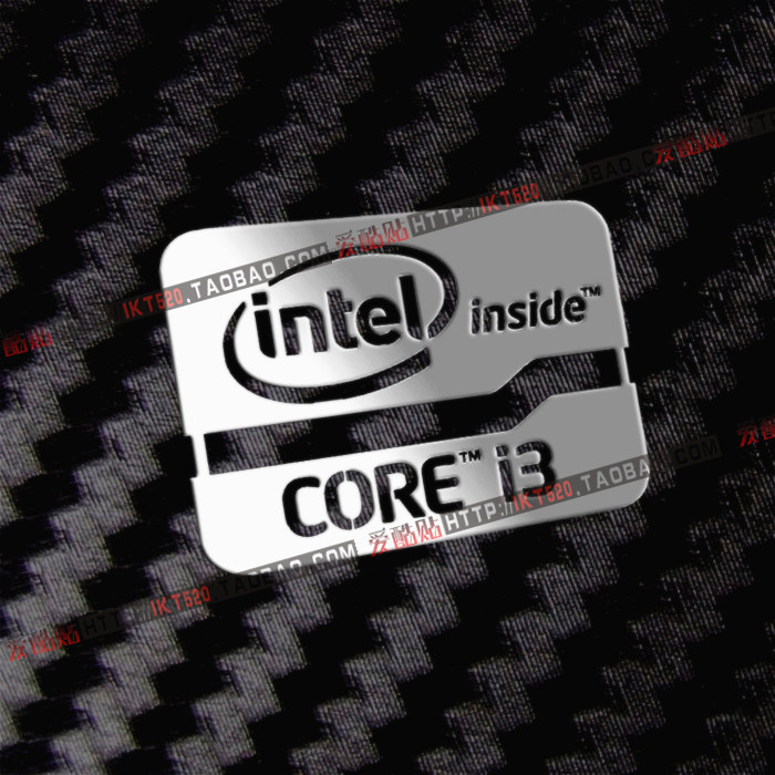intel贴纸 core i3 酷睿2 logo 手机金属贴 笔记本贴 电脑标志