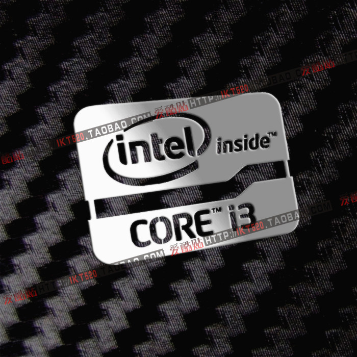 intel贴纸 Core i3酷睿2 LOGO手机金属贴笔记本贴电脑标志-封面