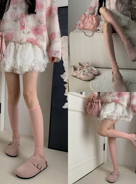 一眼心动的少女感2026春季氛围感透肤波点长筒袜慵懒舒适高筒袜