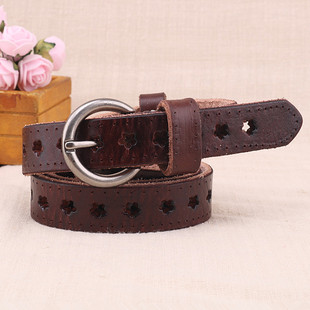 软皮带女头层牛皮牛仔裤 简约百搭韩国夏天免打孔 腰带真皮女士时尚