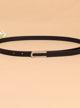 纯牛皮细腰带女士配连衣裙子百搭时尚韩版小众风裙带简约真皮皮带