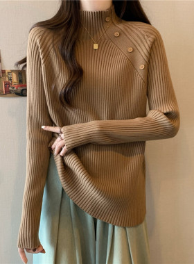 半高领打底毛衣女冬大码