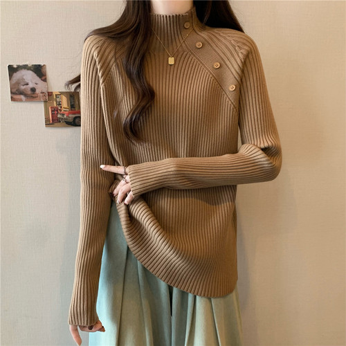 半高领打底毛衣女冬大码