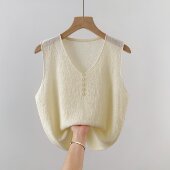 女装 内搭螺纹打底衫 冰丝吊带背心女夏季 大码 薄款 西装 纽扣无袖 上衣