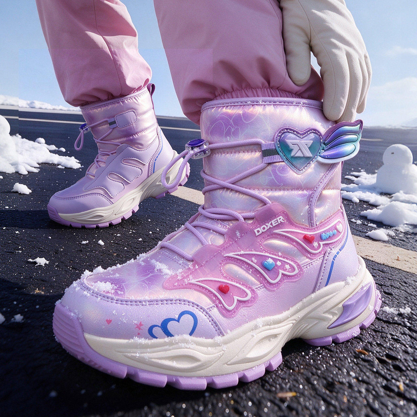 儿童加厚保暖防水防滑雪地靴