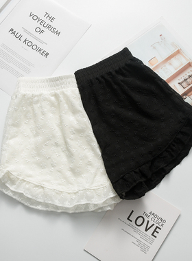 安全裤防走光女夏可外穿不卷边薄款蕾丝学生宽松透气保险裤打底裤