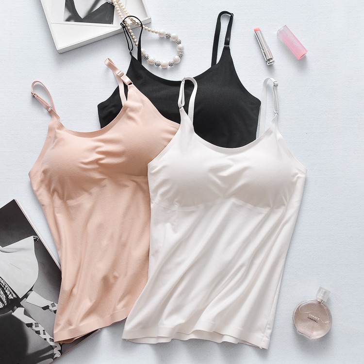 纯棉Bra-Top带胸垫裹胸抹胸打底背心防走光带文胸一体式吊带内衣