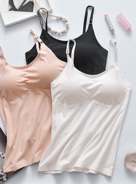 纯棉Bra-Top带胸垫裹胸抹胸打底背心防走光带文胸一体式吊带内衣