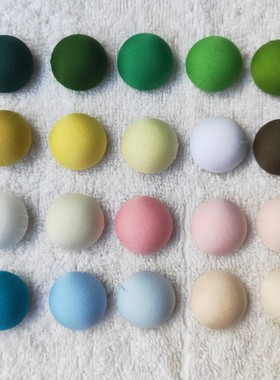 新款蘑菇纽扣精梳全棉府绸纯黑色衬衣衫裙男女宝宝西服布包钮扣子