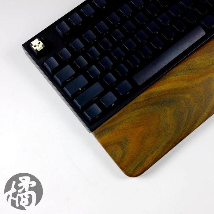 【橘子】机械键盘手托 木质腕托 实木绿檀 手工定制 包邮