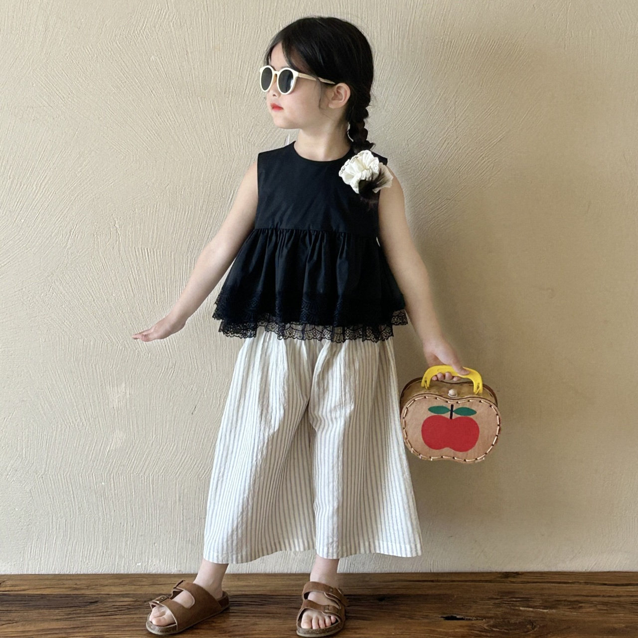 女童韩版夏季纯棉背心阔腿裤