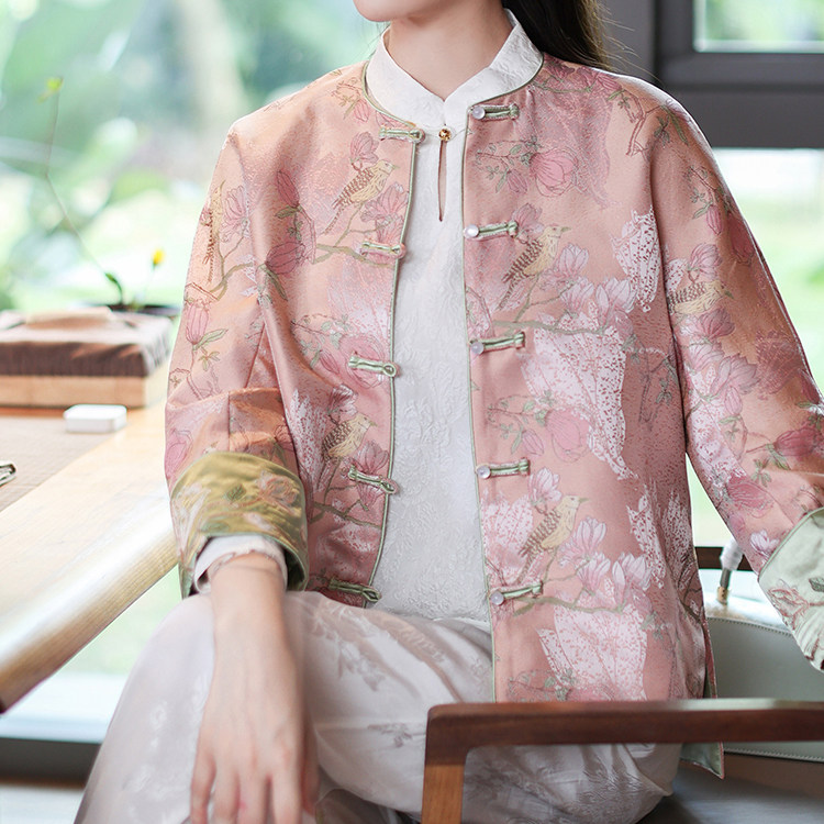 中国风年轻款加棉加厚棉衣秋冬茶服旗袍中式复古唐装上衣棉袄女装