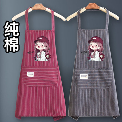 纯棉围裙时尚厨房家用2025新款男士做饭上班夏季薄款韩式餐饮专用