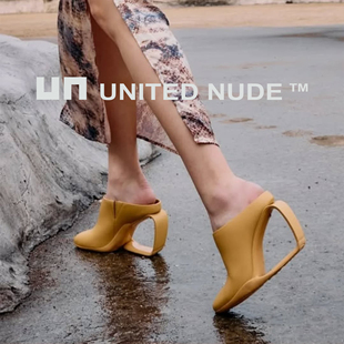 UNUNITEDNUDE25新品Mobius Mule Hi时尚个性异型跟女鞋镂空跟裸靴