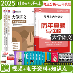 现货专升本山东2025年智博大学语文考点分析题解2025学而行大学语文历年真题试卷专升本山东配库课智博教材专升本2025考试辅导真题