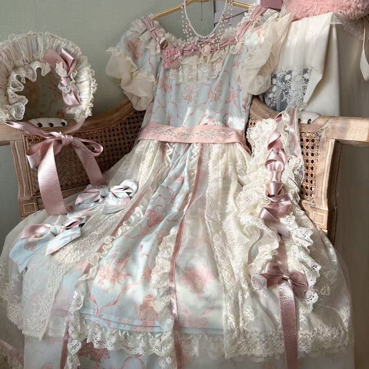 【现货】天使赞歌原创印花天使优雅洛丽塔少女连衣裙,模玩/动漫/周边/娃圈三坑/桌游,lolita洛丽塔连衣裙,淘宝优惠券,粉丝福利购,淘宝优惠卷