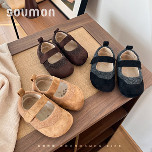 书萌童鞋女童棉鞋2026新款冬季加绒保暖女宝宝外穿毛毛鞋儿童棉靴