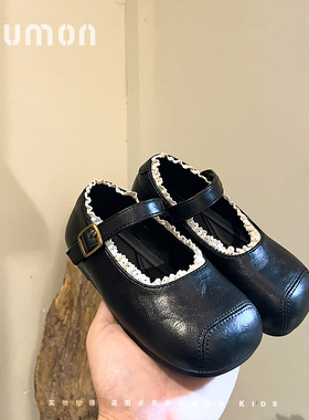 书萌女童皮鞋黑色软底演出鞋儿童公主鞋春秋新款宝宝浅口单鞋软底