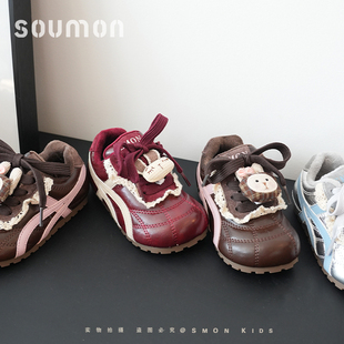 书萌童鞋冬加绒棉鞋儿童运动鞋女童阿甘鞋2026新款时尚德训鞋软底