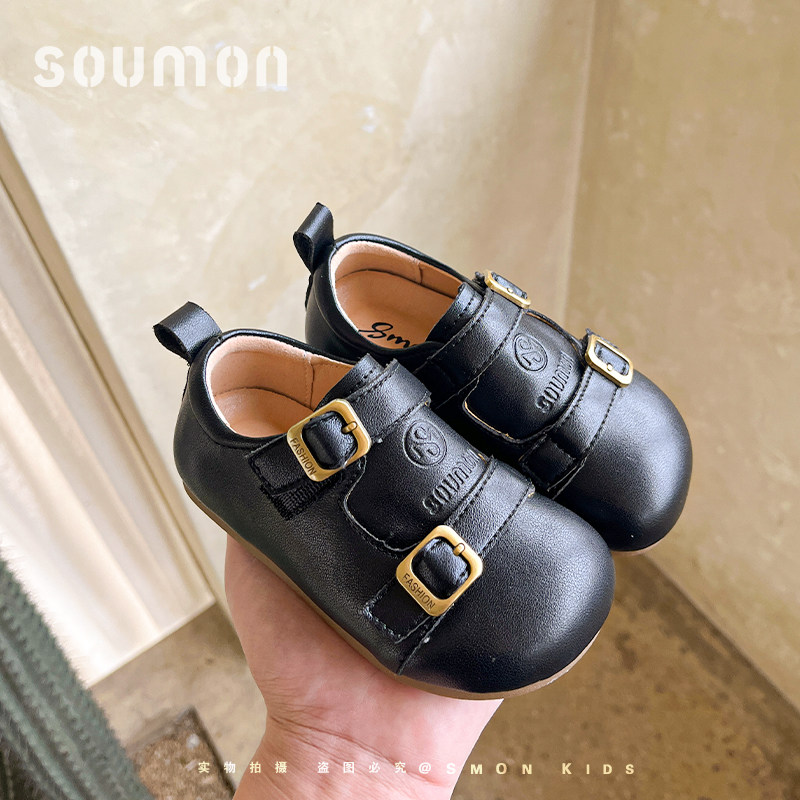书萌黑色小皮鞋女童公主鞋2026春秋新款英伦风女宝宝单鞋勃肯鞋子