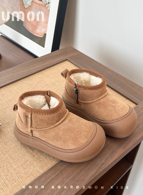 儿童雪地靴2025冬季新款男女宝宝棉靴加绒保暖大棉鞋加厚小童短靴