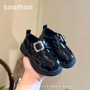 书萌童鞋女童黑色皮鞋2026春秋新款儿童鞋子软底公主鞋小女孩单鞋