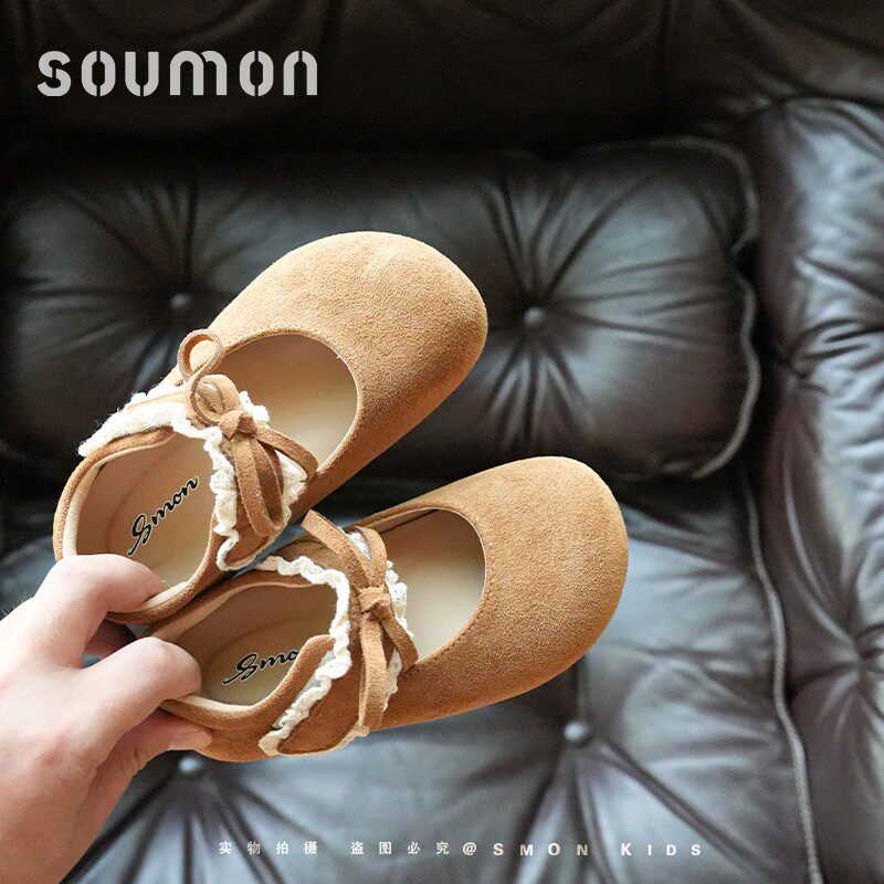 书萌中大童真皮女童小皮鞋春秋单鞋儿童公主鞋小女孩演出鞋勃肯鞋