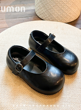 儿童黑色皮鞋春秋新款女童公主鞋小女孩软底单鞋防滑芭蕾鞋子银色