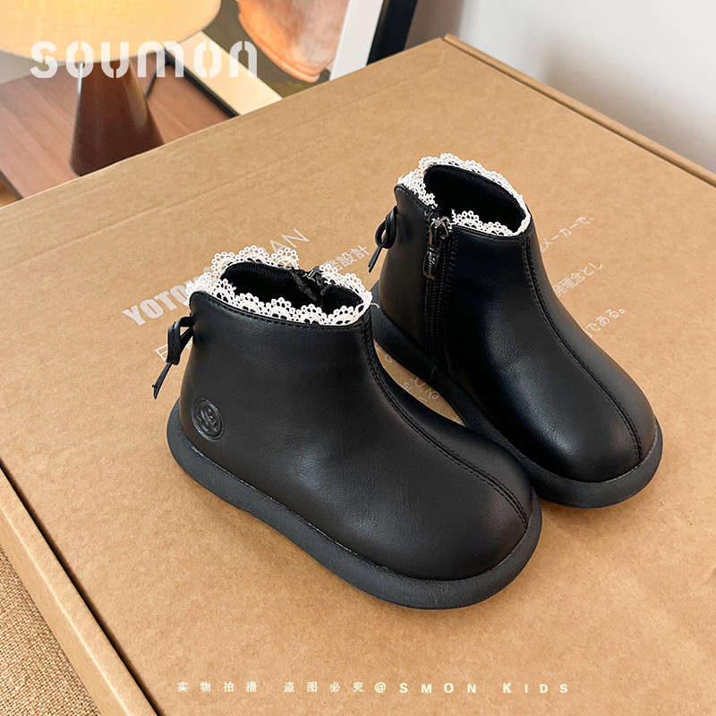 书萌女童皮靴2026秋冬季新款加绒保暖二棉靴小童宝宝短靴儿童单靴,童鞋/婴儿鞋/亲子鞋,皮靴,淘宝优惠券,粉丝福利购,淘宝优惠卷