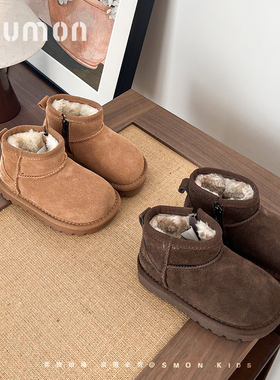 书萌儿童雪地靴2026冬季新款女童加绒保暖棉鞋宝宝休闲雪地靴软底