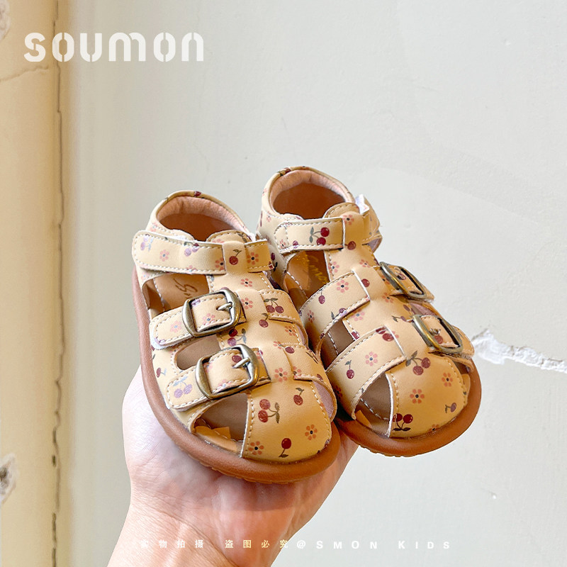 书萌真皮女童凉鞋2026年夏季新款儿童韩版软底沙滩鞋小童公主鞋子