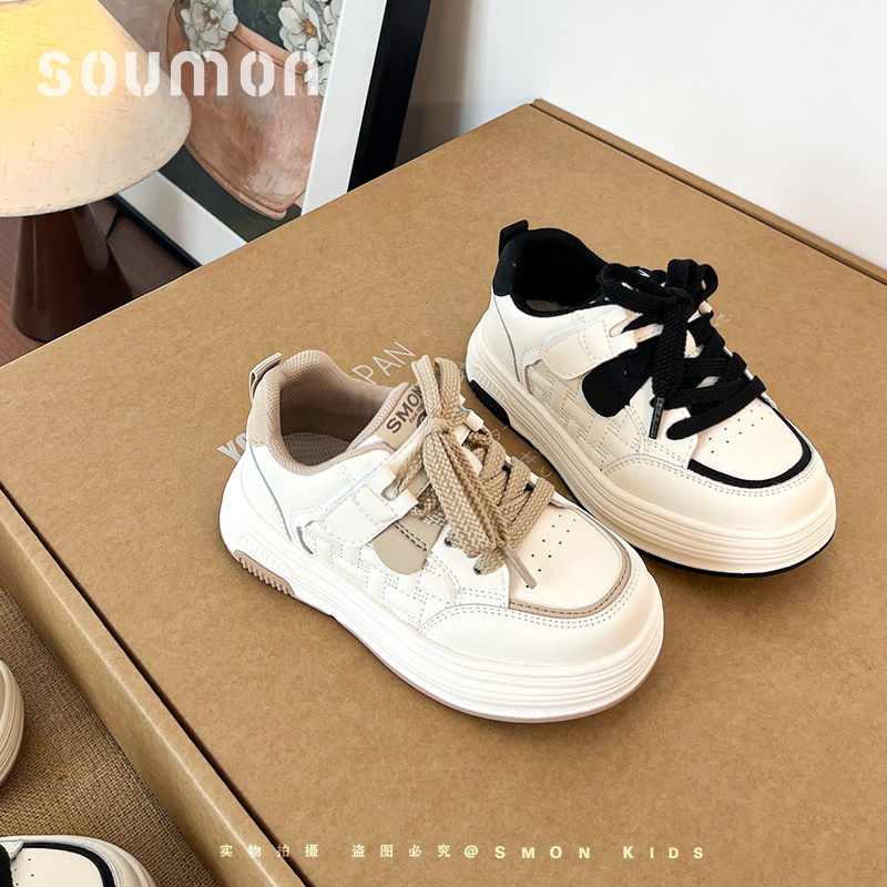 书萌儿童运动鞋2026春秋新款女童厚底校园小白鞋男童休闲百搭板鞋
