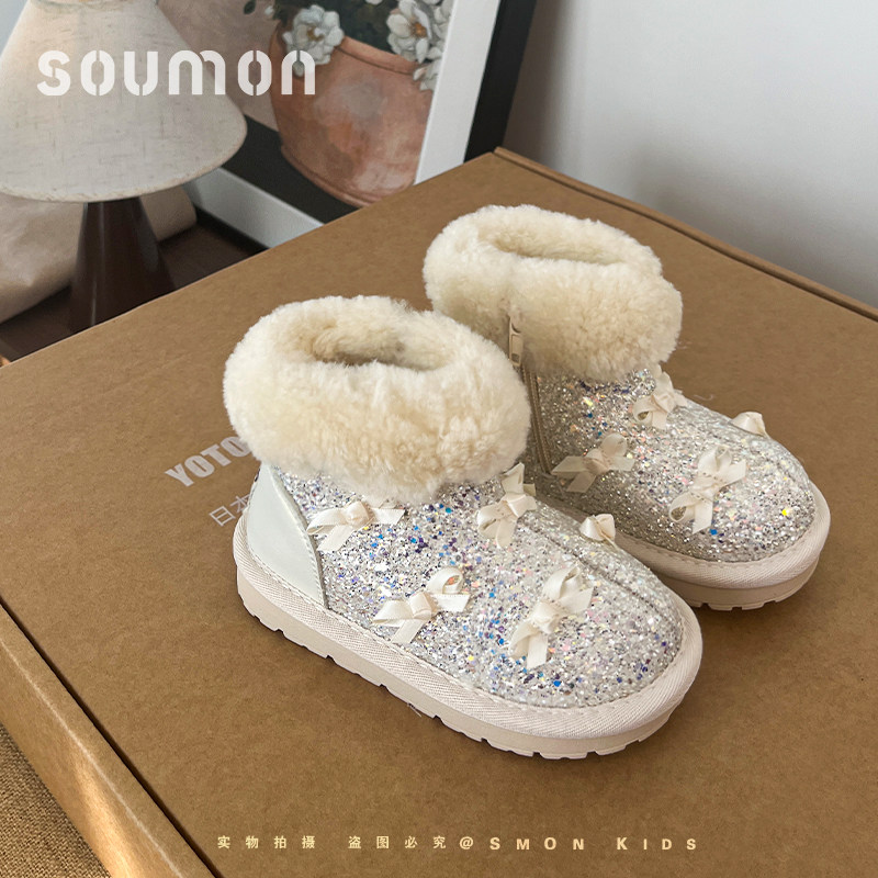 书萌女童雪地靴冬季新款羊毛加绒保暖儿童大棉鞋女孩公主靴宝宝靴,童鞋/婴儿鞋/亲子鞋,雪地靴,淘宝优惠券,粉丝福利购,淘宝优惠卷
