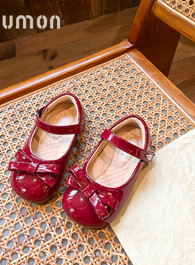 儿童公主鞋2026春秋新款女童小皮鞋红色女宝宝鞋子单鞋透气软底鞋