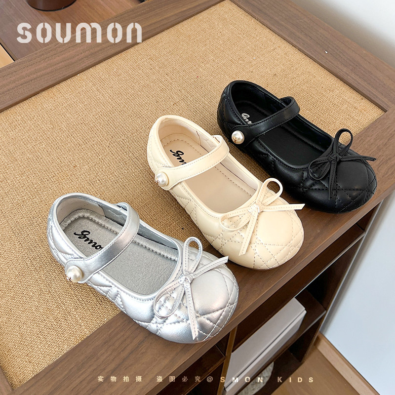 书萌女童玛丽珍鞋2026春秋新款蝴蝶结公主鞋舒适休闲鞋平底豆豆鞋