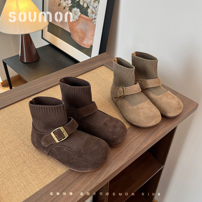 儿童皮靴2026新款秋冬季软底百搭皮靴女童宝宝鞋女小童毛毛鞋勃肯,童鞋/婴儿鞋/亲子鞋,皮靴,淘宝优惠券,粉丝福利购,淘宝优惠卷