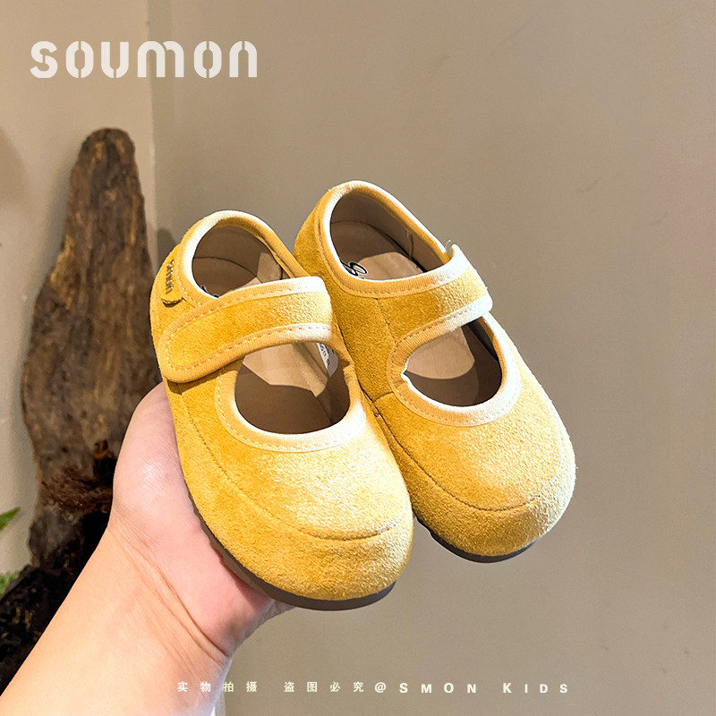 儿童皮鞋春季小孩单鞋真皮女童时尚公主鞋平底玛丽珍鞋软底勃肯鞋