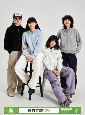 OWOX美式复古双拉链连帽卫衣短款开衫薄款夹克2025新款春秋外套女