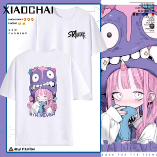 虚拟偶像hololive动漫日系人物情侣纯棉短袖T恤男女夏季休闲上衣