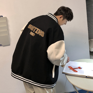 2025秋装新款 港风潮牌拼色刺绣呢料棒球服夹克 M567/P88 118图片