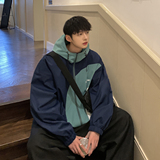 拼色潮牌夹克男士加绒外套M229/P7088加绒款P90118，男装夹克，电商A146