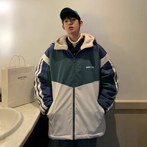 2025冬装新款 潮牌撞色羊羔毛加厚棉衣男外套 M265/P128 148图片