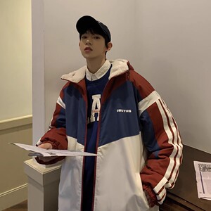 2025冬装新款 潮牌撞色羊羔毛加厚棉衣男外套 M265/P128 148图片